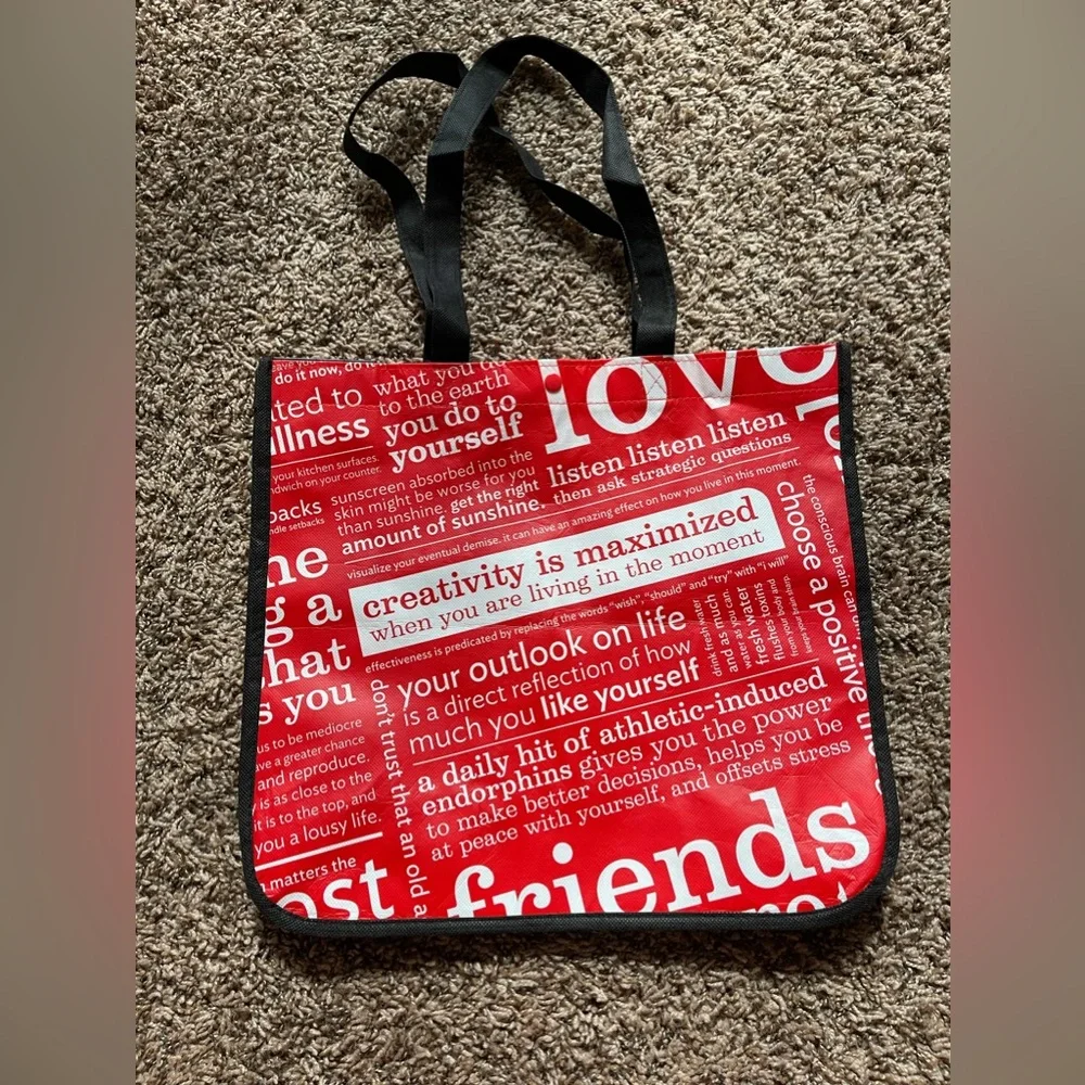 Lululemon Classic Large Red Quote Reusable Bag - Picture 1 of 4